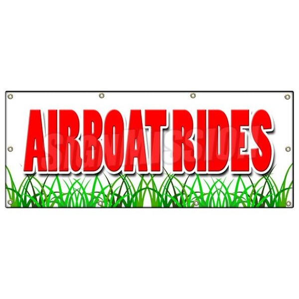 Signmission AIRBOAT RIDES BANNER SIGN everglades guided tours swamp buggy wetlands B-96 Airboat Rides - main